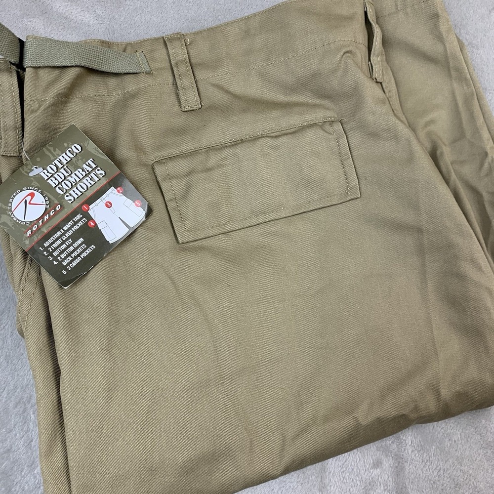 New Rothco BDU Combat Shorts Mens 2XL Beige Khaki Military Army Fatigue Cargo